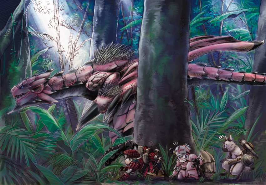 monster hunter, rathian, wild felyne, and pink rathian (monster hunter) drawn by fuse_ryuuta