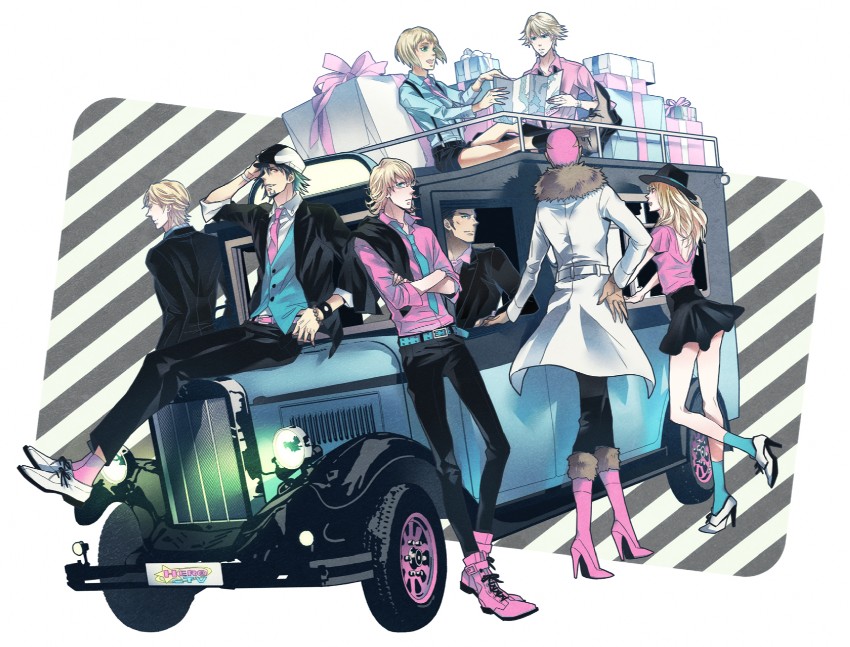 barnaby brooks jr., kaburagi t. kotetsu, ivan karelin, huang pao-lin, karina lyle, and 3 more (tiger & bunny) drawn by yasuhiro