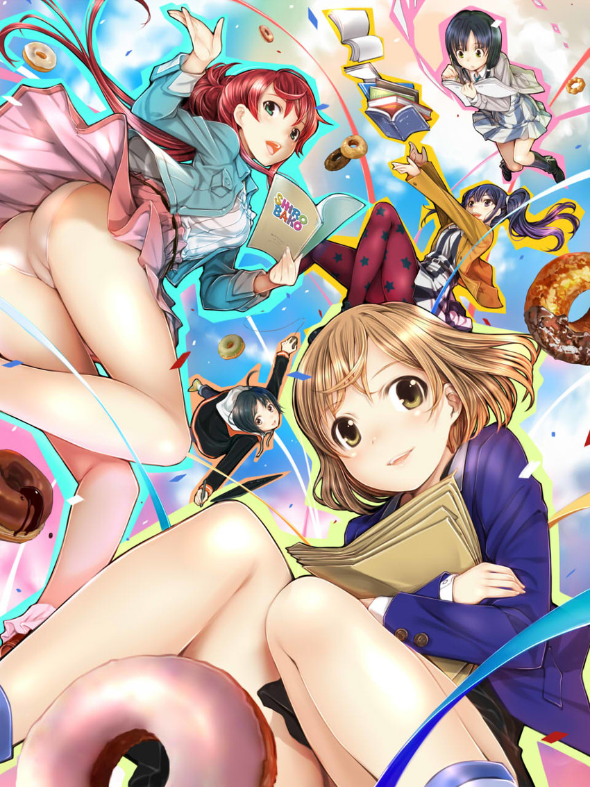 miyamori aoi, yasuhara ema, imai midori, sakaki shizuka, and toudou misa (shirobako) drawn by mikazuki_akira!