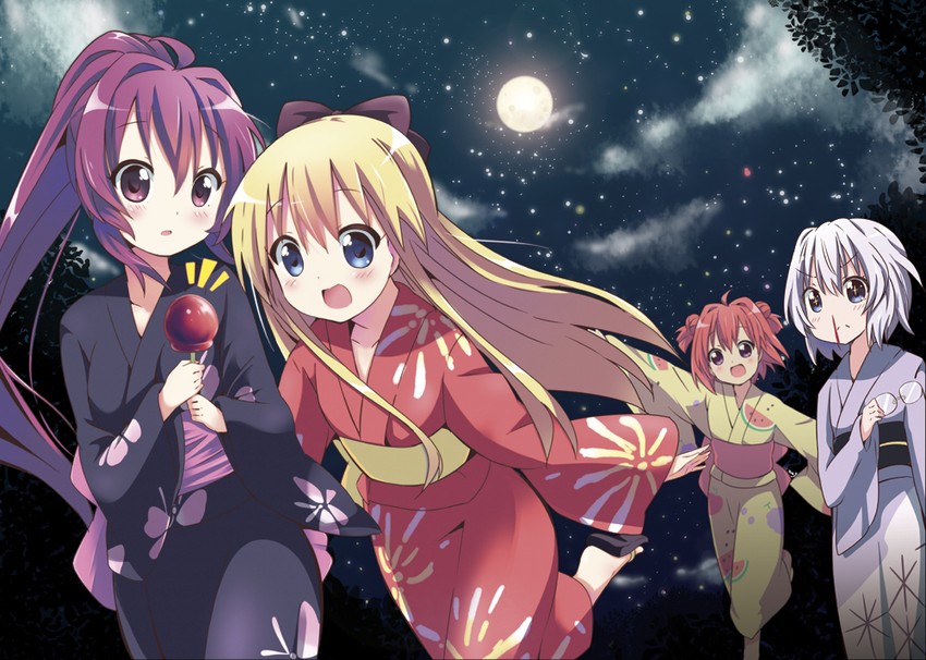 toshinou kyouko, akaza akari, sugiura ayano, and ikeda chitose (yuruyuri) drawn by kurou_(quadruple_zero)