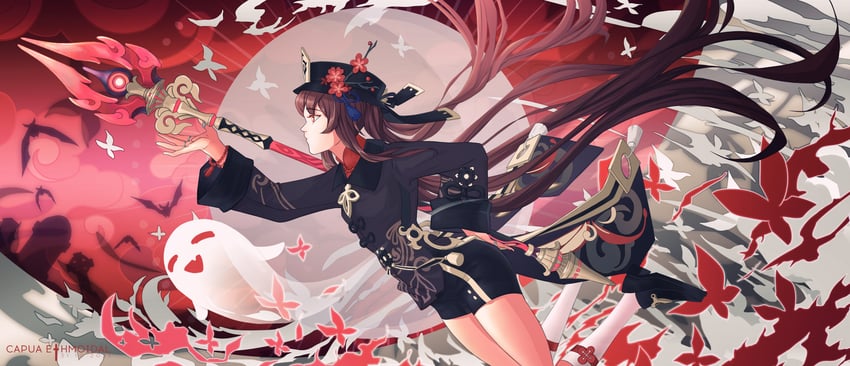 hu tao and boo tao (genshin impact) drawn by capuaethmoidal