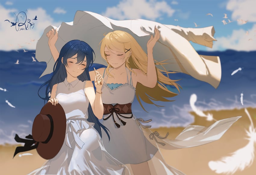 sonoda umi and ayase eli (love live! and 1 more) drawn by yudong_rin