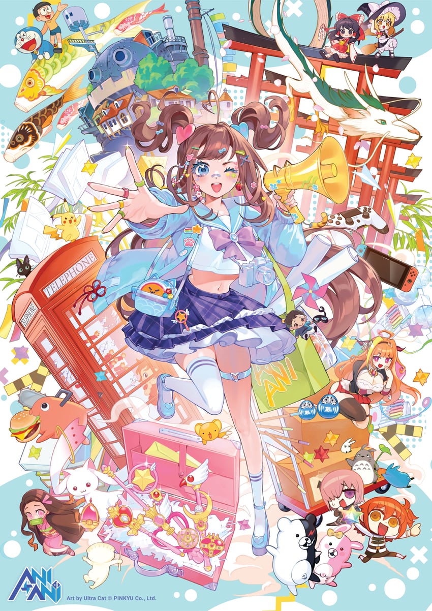 hakurei reimu, kirisame marisa, mash kyrielight, fujimaru ritsuka, pikachu, and 18 more (original and 21 more) drawn by ultracat