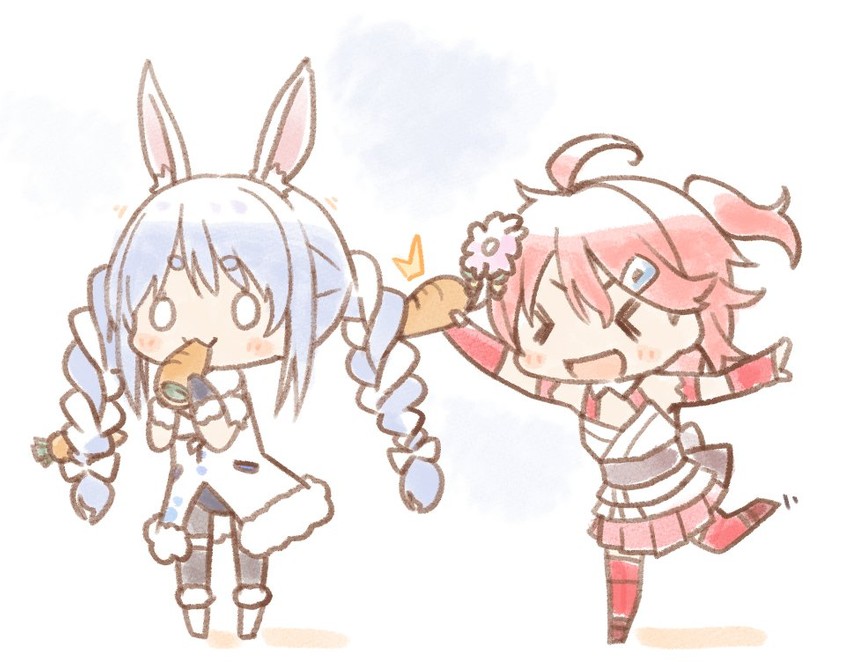 usada pekora and sakura miko (hololive) drawn by kuro_(kuroneko_no_kanzume)