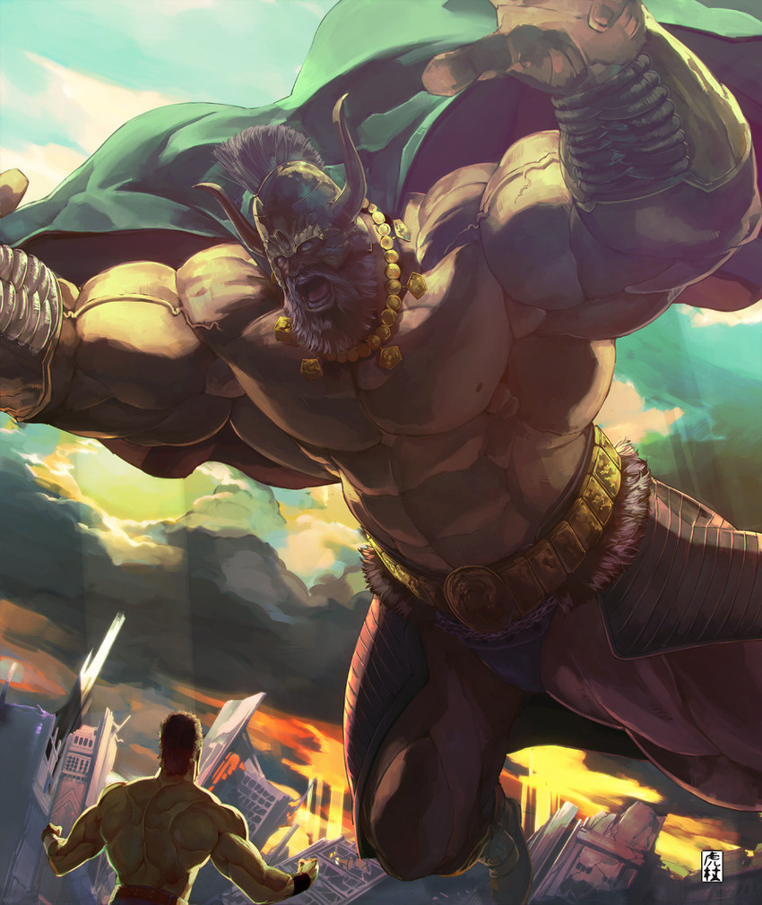 kenshiro and uighur (hokuto no ken) drawn by itadori_shuu