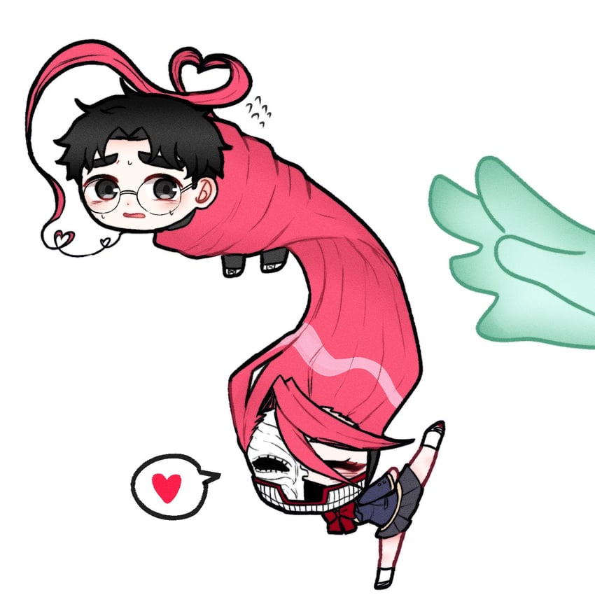 takakura ken and shiratori aira (dandadan) drawn by l0ve_is_good