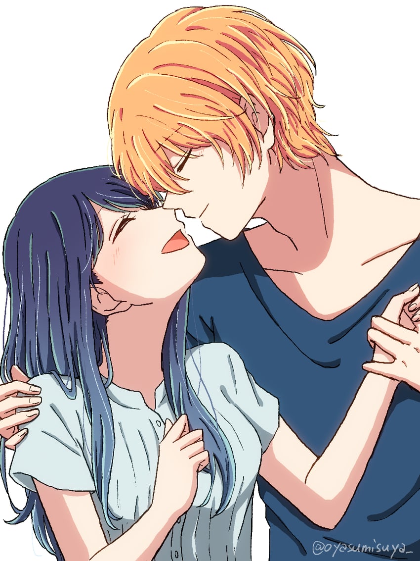 hoshino aquamarine and kurokawa akane (oshi no ko) drawn by oyasumisuya
