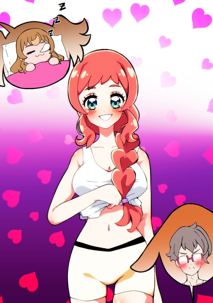 inukai komugi, inukai iroha, and toyama satoru (precure and 1 more) drawn by @est@
