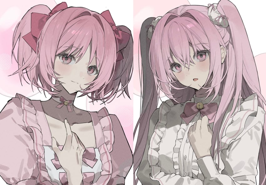 kaname madoka and asumu inori (original and 1 more) drawn by gyono
