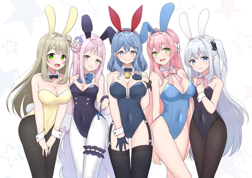 mika, hanako, ako, miyako, and nonomi (blue archive) drawn by mntt_re4