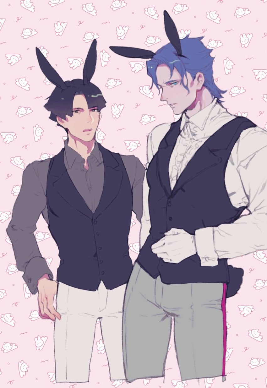 kazuma asogi and barok van zieks (ace attorney and 1 more) drawn by noi350