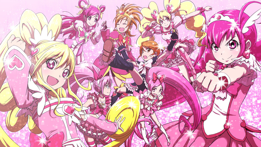 houjou hibiki, aida mana, hoshizora miyuki, misumi nagisa, hanasaki tsubomi, and 11 more (precure and 9 more) drawn by uyoshi