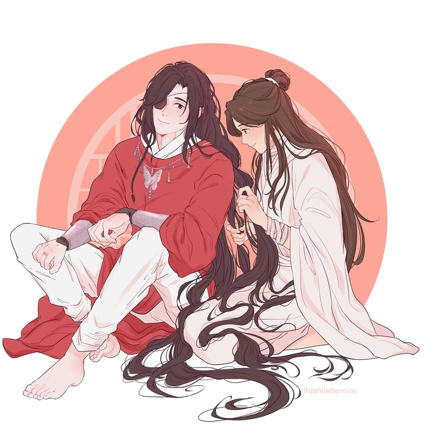 xie lian and hua cheng (tianguan cifu) drawn by tamtam_(dahliadenoire)