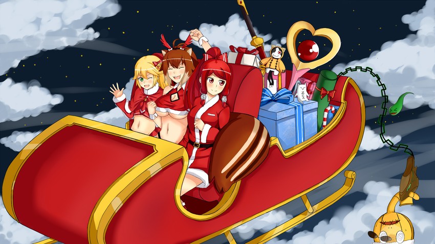 makoto nanaya, noel vermillion, tsubaki yayoi, paracelsus, hakumen, and 1 more (guilty gear and 1 more) drawn by naginoya