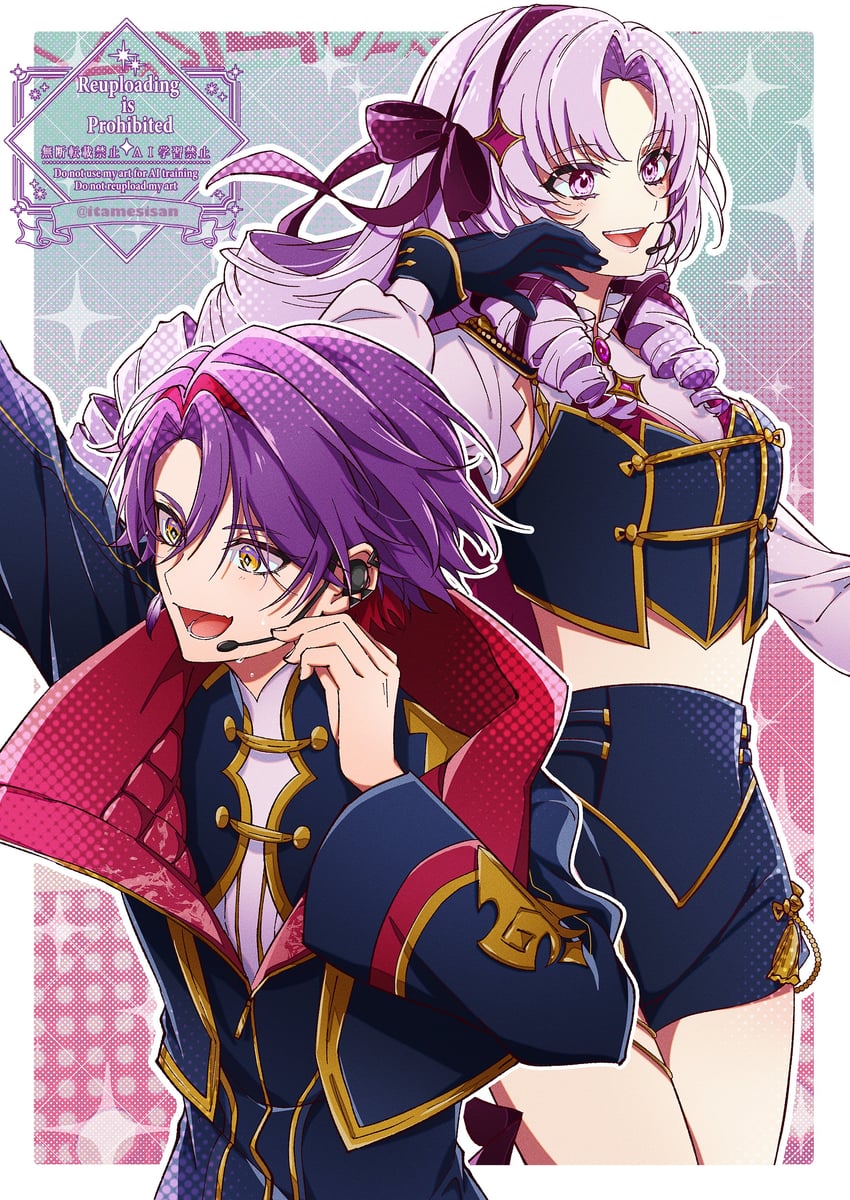 hyakumantenbara salome and watarai hibari (nijisanji) drawn by chaahan_(0421_han2)