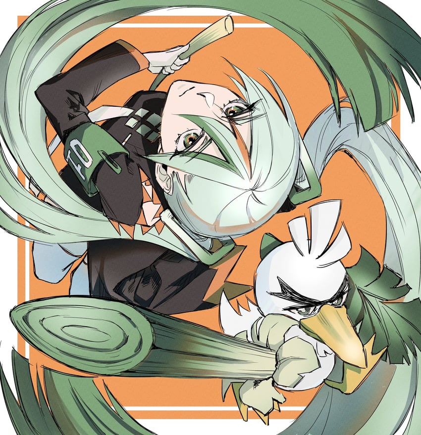 hatsune miku, sirfetch'd, and fighting miku (pokemon and 2 more) drawn by shioshishio