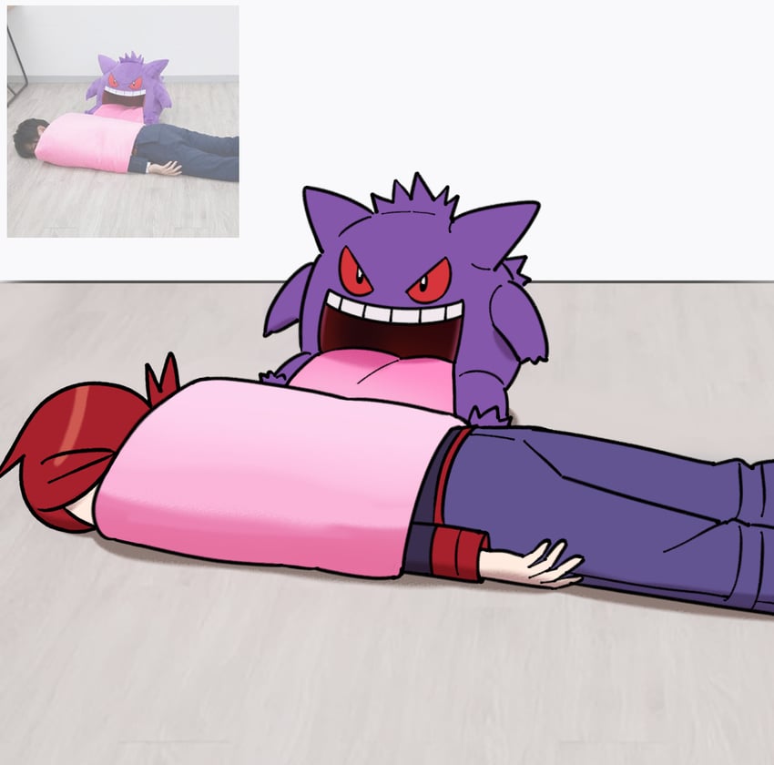 gengar and silver (pokemon and 1 more) drawn by chueog