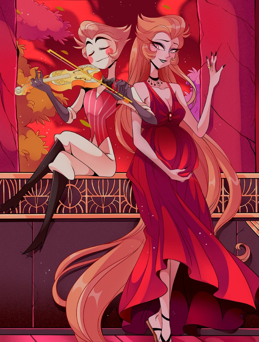 lucifer morningstar and lilith (hazbin hotel) drawn by chandllucky