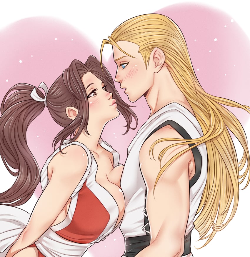 shiranui mai and andy bogard (the king of fighters and 1 more) drawn by crylin6