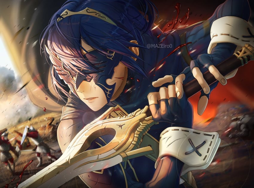 lucina and marth (fire emblem and 1 more) drawn by maze_draws