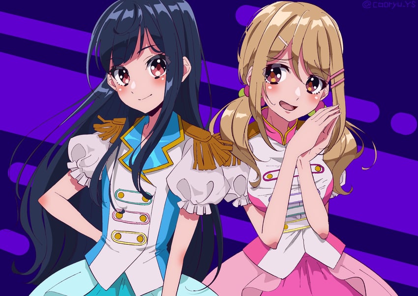 shinonome kazune and kayano futaba (denonbu) drawn by kaoryu-kun