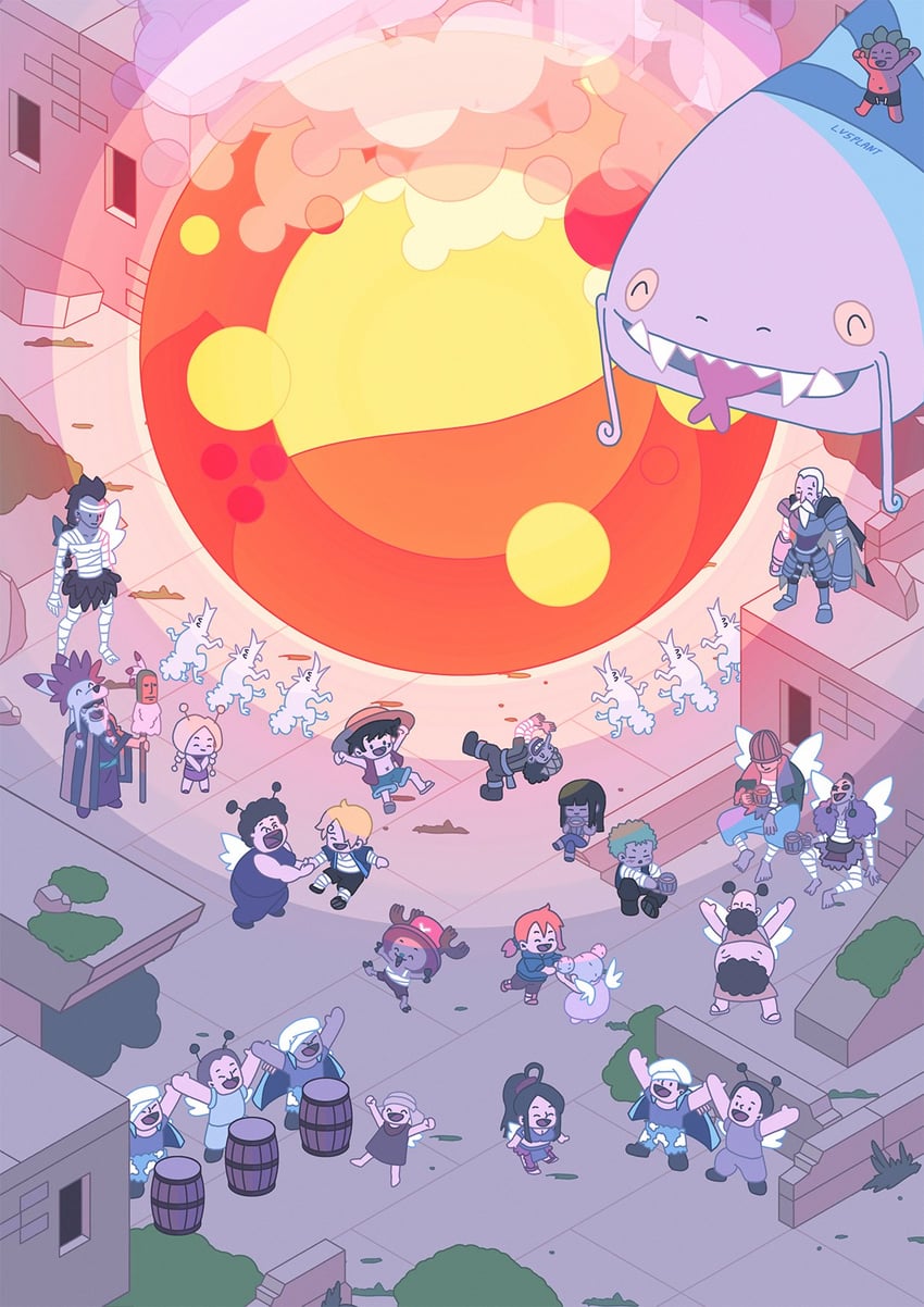 nami, monkey d. luffy, nico robin, roronoa zoro, sanji, and 16 more (one piece) drawn by lv5plant