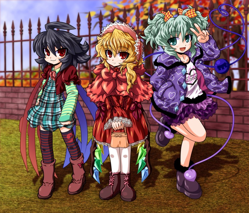 flandre scarlet, komeiji koishi, and houjuu nue (touhou) drawn by fue_(fuef)