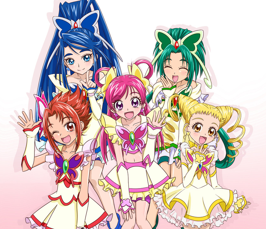 yumehara nozomi, minazuki karen, cure dream, kasugano urara, akimoto komachi, and 5 more (precure and 1 more) drawn by evalet