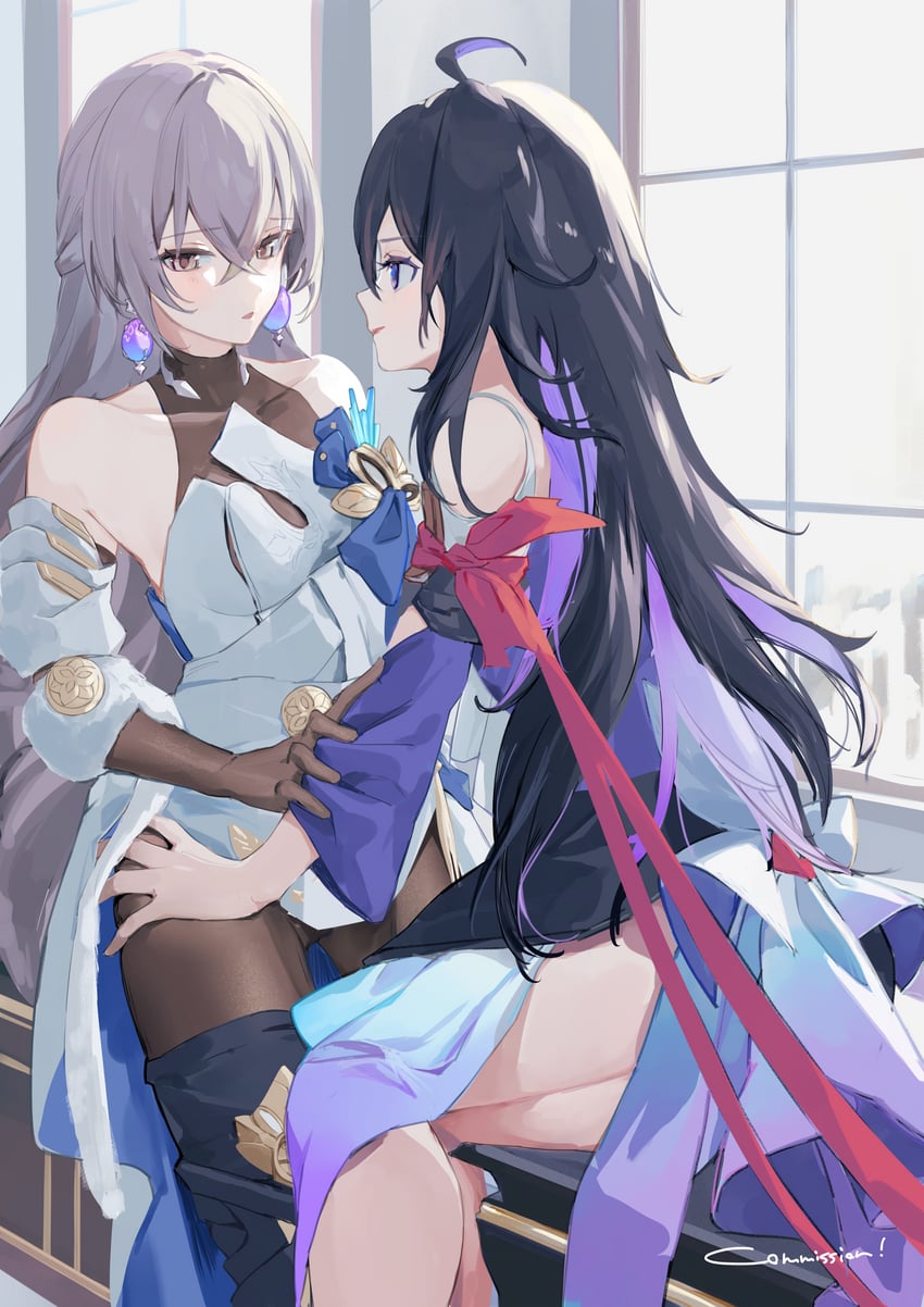bronya rand and seele (honkai and 1 more) drawn by roena