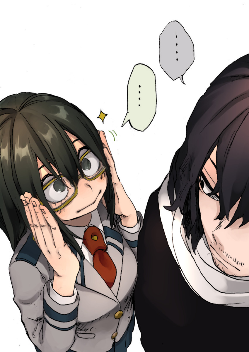 asui tsuyu and aizawa shota (boku no hero academia) drawn by usasaki_shiro