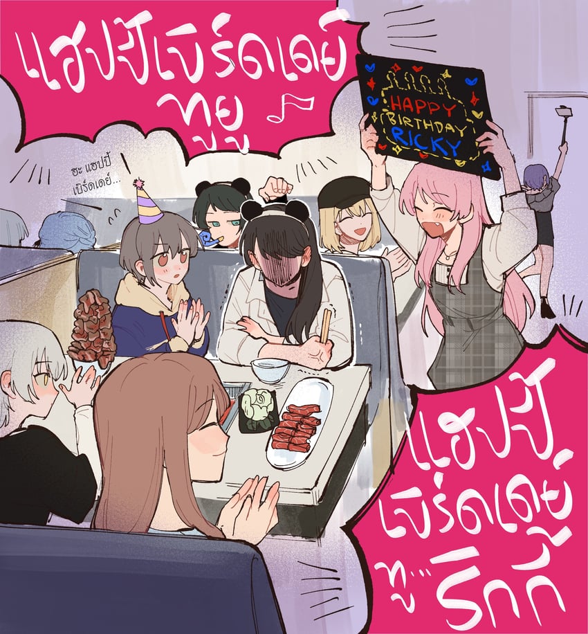 chihaya anon, togawa sakiko, nagasaki soyo, shiina taki, wakaba mutsumi, and 5 more (bang dream! and 1 more) drawn by yogurt_pt
