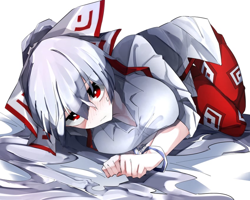 fujiwara no mokou (touhou) drawn by vivo_(vivo_sun_0222)