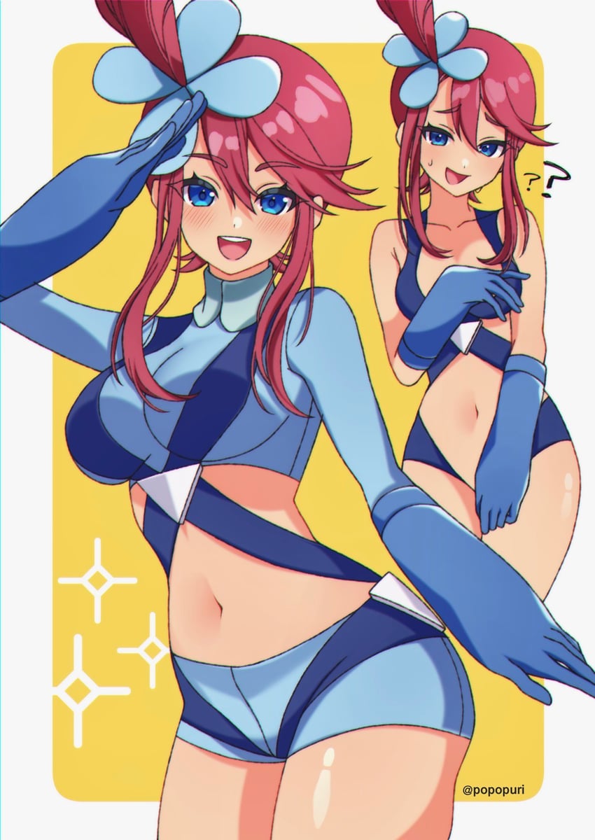 skyla (pokemon and 1 more) drawn by popo_(popopuri)