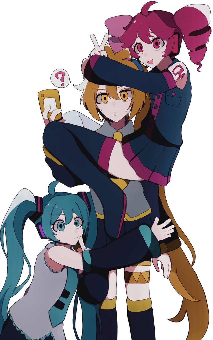hatsune miku, kasane teto, and akita neru (vocaloid and 2 more) drawn by agyo_(ikayaki5252)