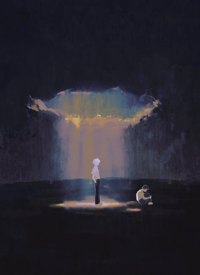 ikari shinji and nagisa kaworu (neon genesis evangelion) drawn by ksline0930