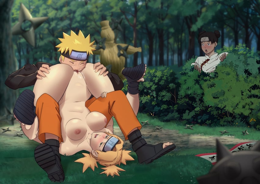 uzumaki naruto, temari, and tenten (naruto and 1 more) drawn by zanzagen