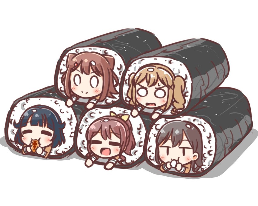ichigaya arisa, toyama kasumi, hanazono tae, yamabuki saya, and ushigome rimi (bang dream!) drawn by kyou_(fr39)