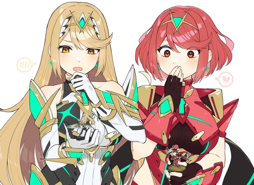 pyra and mythra (xenoblade chronicles and 2 more) drawn by kinagi_(3307377)