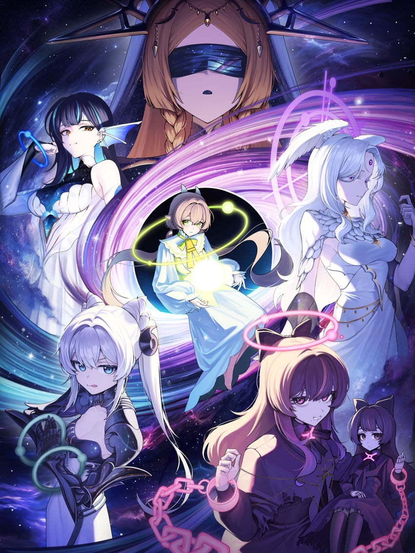 jingburger, jururu, ine, lilpa, viichan, and 1 more (waktaverse) drawn by magictuna
