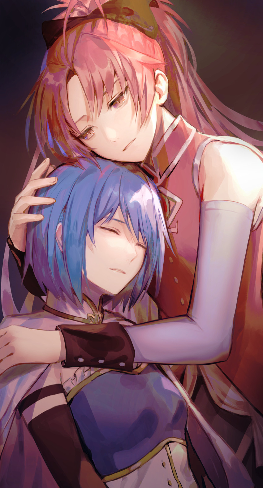 miki sayaka and sakura kyoko (mahou shoujo madoka magica) drawn by penguu_(green528)