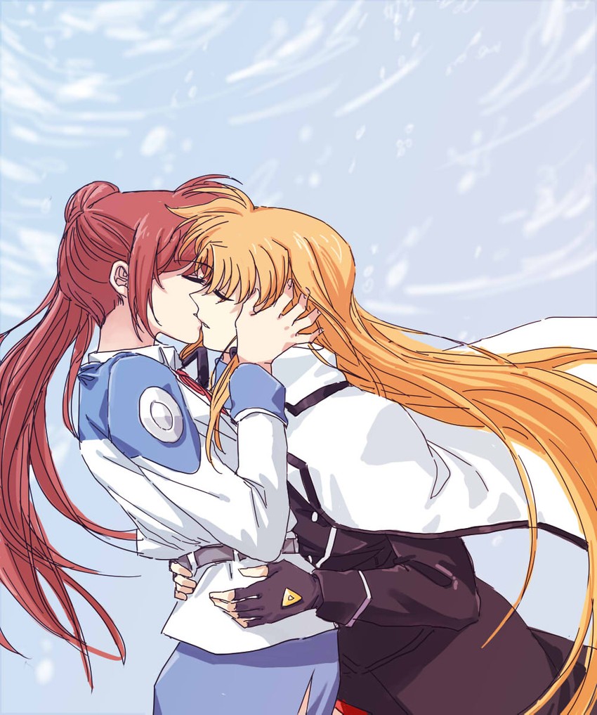 fate testarossa and takamachi nanoha (lyrical nanoha and 1 more) drawn by echiu
