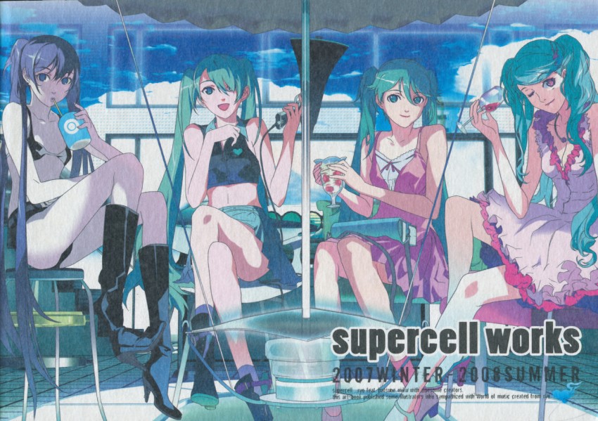 hatsune miku and black rock shooter (vocaloid and 4 more) drawn by 119