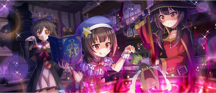 megumin, komekko, and arue (kono subarashii sekai ni shukufuku wo! and 1 more)