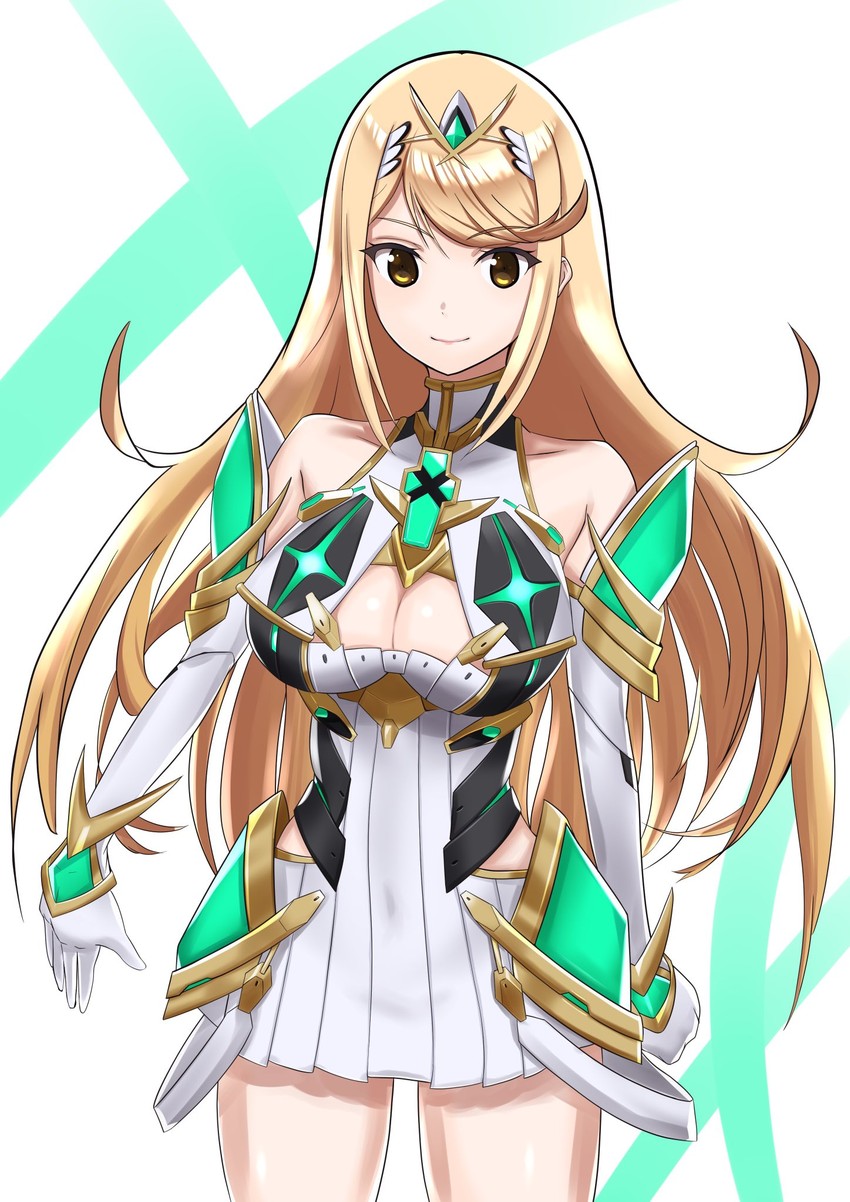 mythra (xenoblade chronicles and 1 more) drawn by donageage