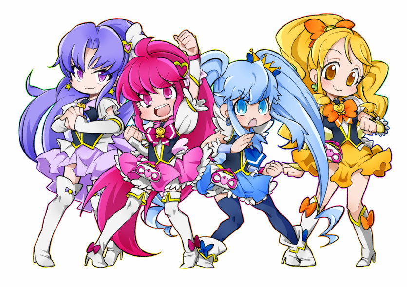 shirayuki hime, aino megumi, oomori yuuko, cure lovely, cure princess, and 3 more (precure and 1 more) drawn by scythe-of-petals