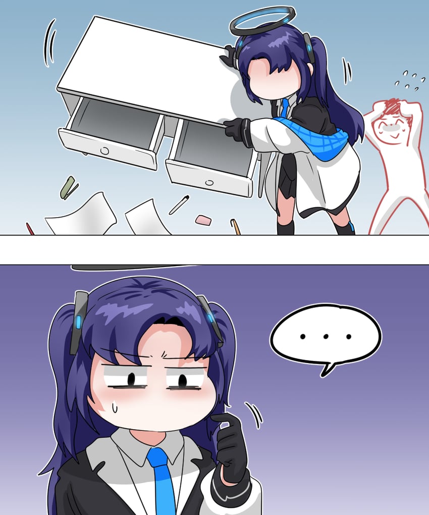 sensei, yuuka, and doodle sensei (blue archive) drawn by c/h