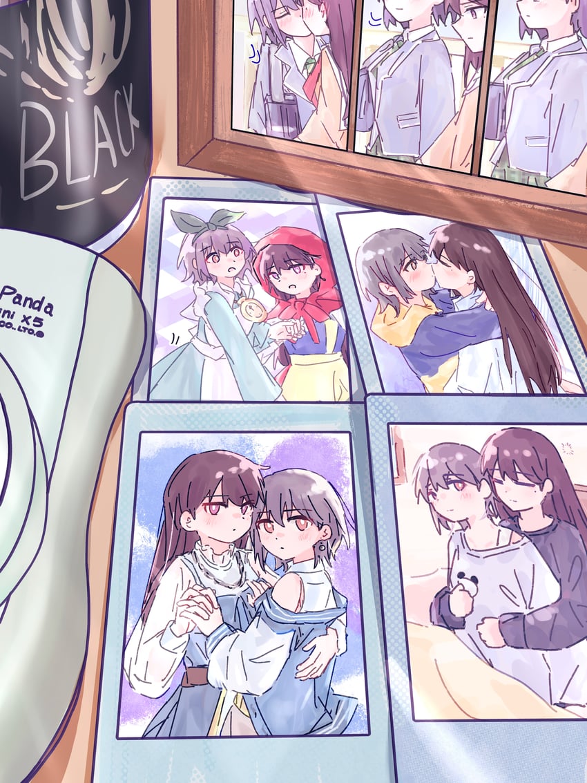 shiina taki, takamatsu tomori, and little red riding hood (bang dream! and 2 more) drawn by keyun