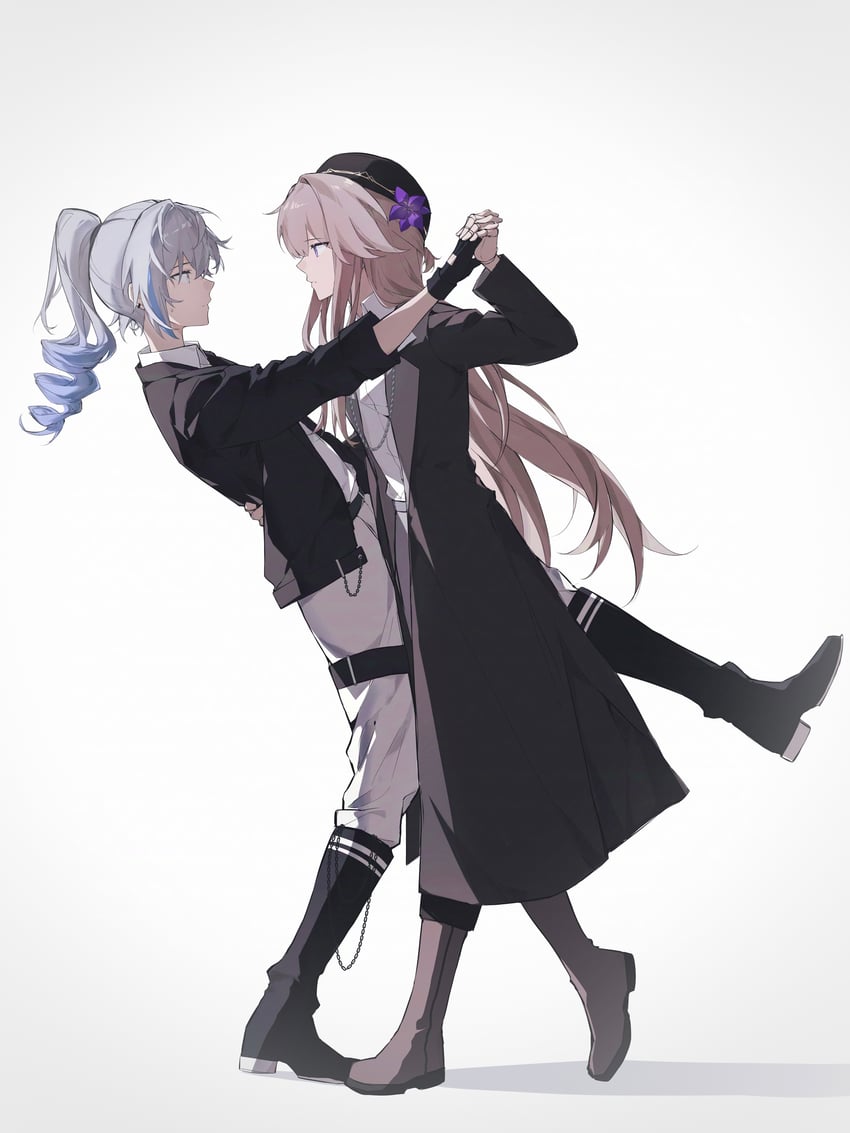 silver wolf and herta (honkai and 1 more) drawn by echomouse