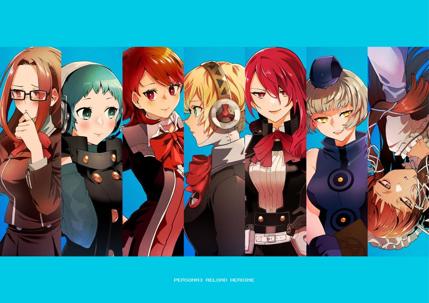 aigis, takeba yukari, kirijou mitsuru, yamagishi fuuka, elizabeth, and 2 more (persona and 2 more) drawn by kyougetsu_(junrai)