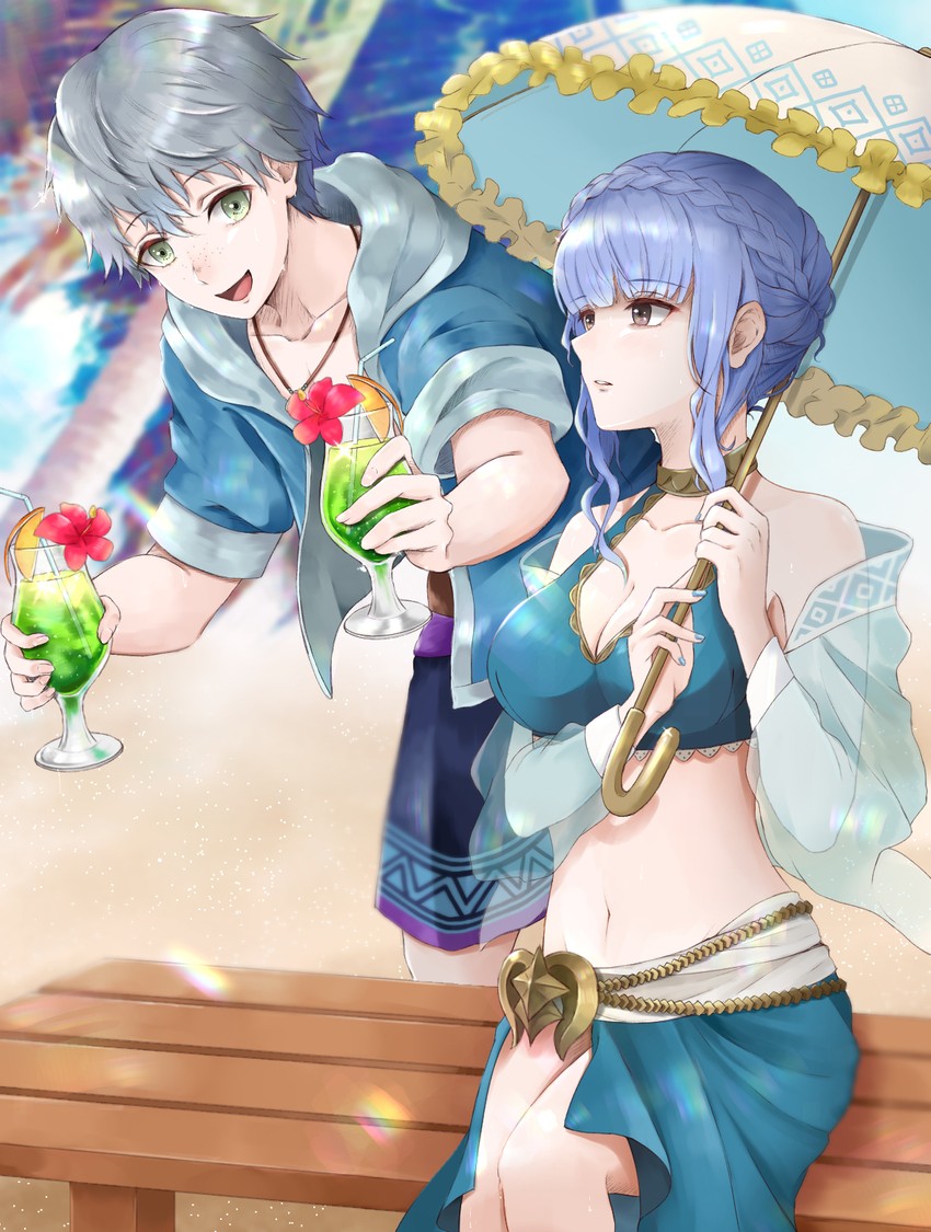 marianne von edmund and ashe ubert (fire emblem and 2 more) drawn by aplche